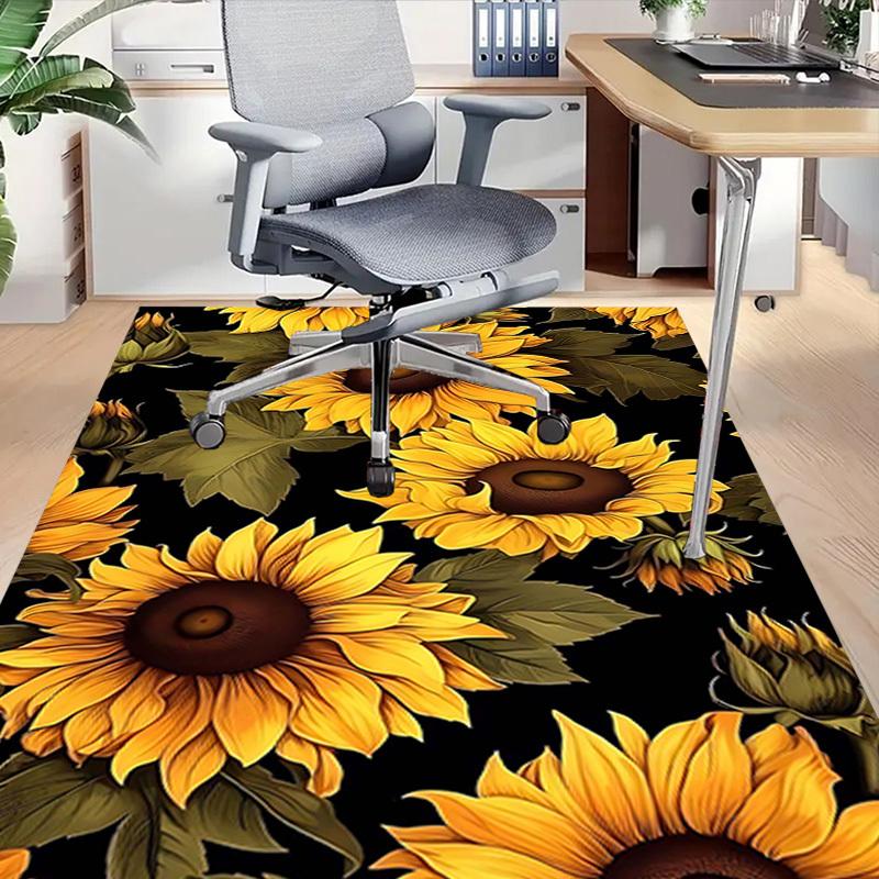 1PC Sunflower Pattern Anti-slip carpet, suitable for Office, bedroomand playrooms. It can also be used as a sofa footrest cover-R19