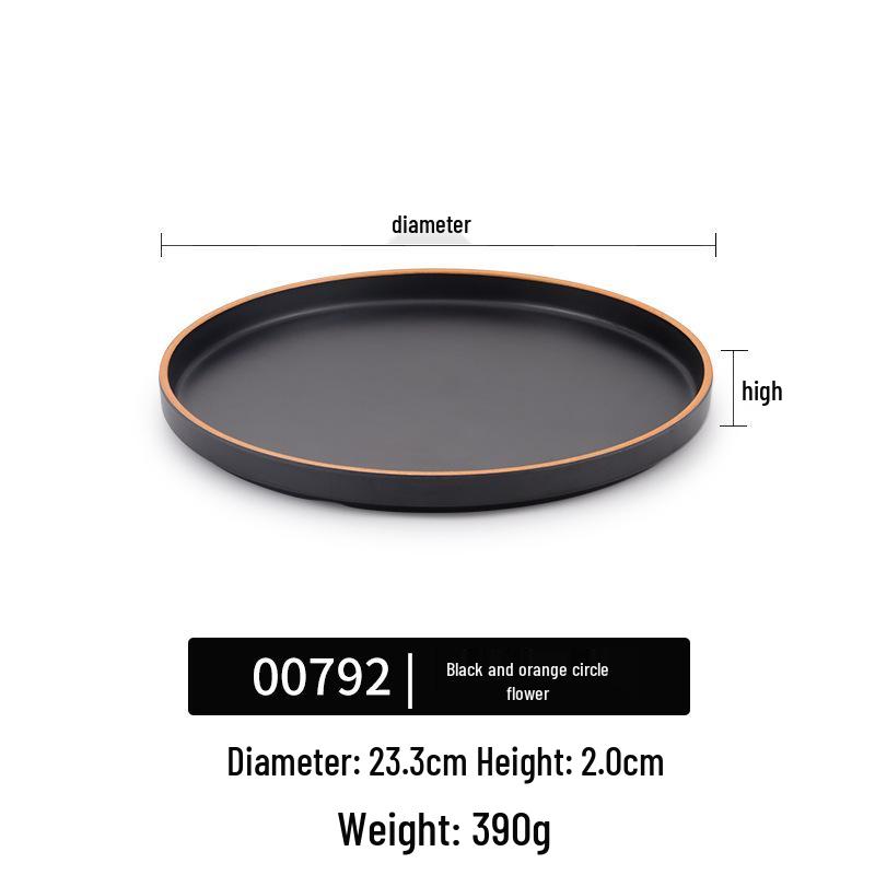 Creative Melamine Plate with Handle - Japanese Imitation Porcelain for Pizza, Steak, and Barbecue
