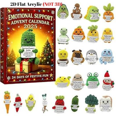 Emotional Support Christmas Advent Calendar 2025 Birthday Christmas Gifts 2D Acrylic Design 24 Days Countdown Advent Calendar
