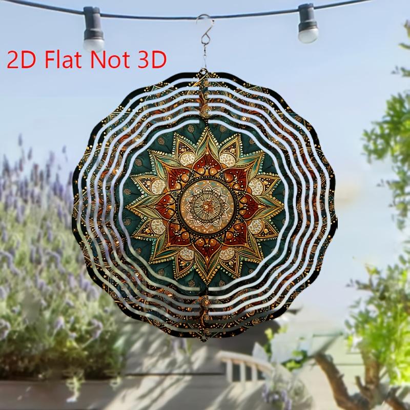 

Mandala Flower Wind Chime. 10-inch outdoor decor with 360° hook, perfect for spring/summer spaces. чистый
