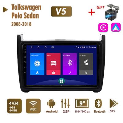 Στερεοφωνικό ραδιόφωνο αυτοκινήτου Android για Volkswagen Polo Sedan 2008-2018 2 Din Multimedia Carplay Navigation Autoradio GPS WIFI Head Unit 4+64GB