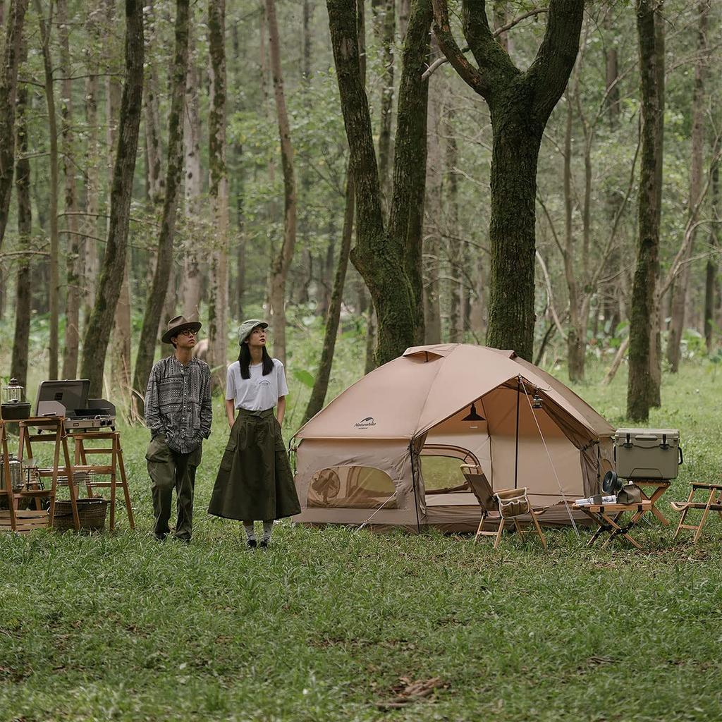 Naturehike Cort hexagonal în stil mongol pentru 4 4 Usor rezistent la apă Umiditate Flacără În aer liber Căldură țânțari Include sac de depozitare Oameni, anotimpuri,