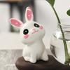 Cute Rabbit Hydroponic Plant Vases Transparent Glass Vase Tabletop Decoration Aquatic Flower Bottle with Wooden Base