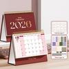 Mini stolní kalendář 2026 leden 2026 - prosinec 2026 12měsíční plánovač Dvojitá drátěná vazba Stojící překlápěcí Malý stolní kalendář pro domácí kancelář