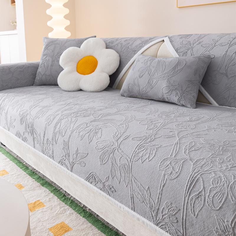 

Зимняя подушка для дивана, толстая плюшевая подушка, кремовый чехол для дивана, полное покрытие, ткань