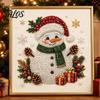 Decorative Holiday Artwork Xmas Faux Pearl Art Kit, DIY Santa Claus Painting Christmas 3D Bead for Adults Tree Reindeer Craft Set Adults, Home