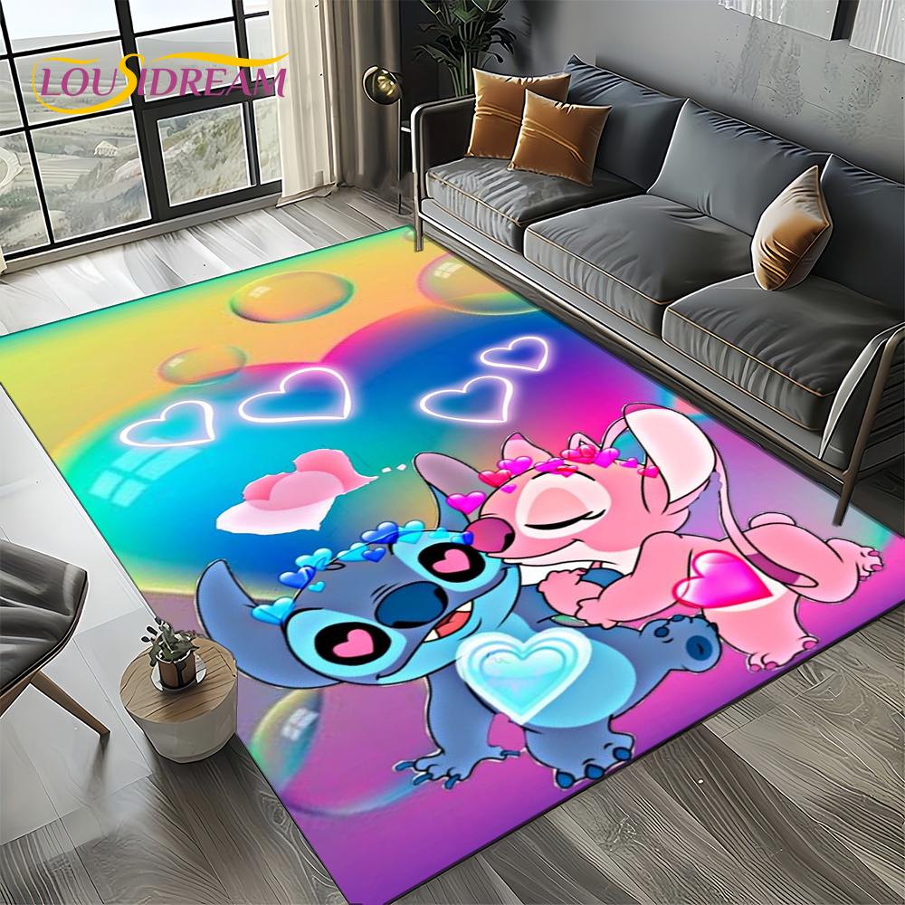 27 Style Cute Stitch Cartoon 3D Carpet Rug for Home Living Room Bedroom Sofa Doormat Decor,Child Non-slip Floor Mat Gifts
