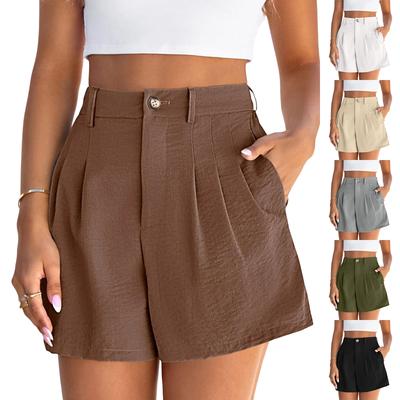 Women's Shorts Casual Summer Color Drawstring Beach Loose Pockets Shorts