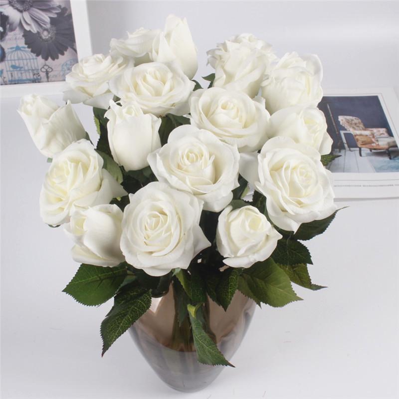 11pcs/Lot Fresh Rose Artificial Flowers Real Touch Rose Floral Home Decorations For Wedding Party Birthday Gifts