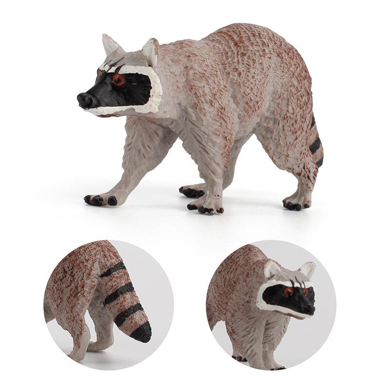 Handcrafted Raccoon Figurine: Miniature Mammal Model for Children's Science Education
