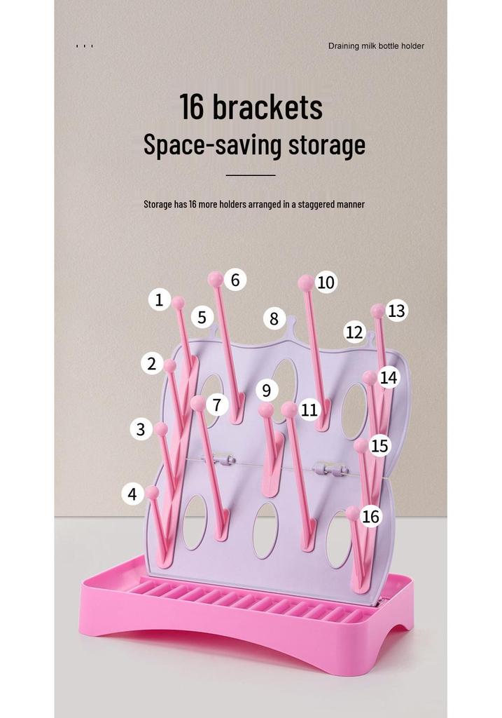 Foldable Dustproof Drying Rack for Baby Bottles and Cups
