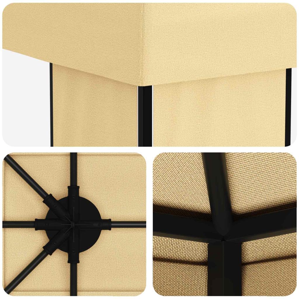 Garden Pavilion 6 X 3 M Cream Polyester and Steel 190 GSM