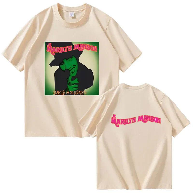 MARILYN UnisexSON Doublesided Printed Tshirt 2025 Unisexs and Womens Gothic Casual Summer Printed 100 Pure Cotton Tshirt