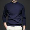 Men S Solid Color Half Turtleneck Long Sleeve Loose Knit Sweater For Youth