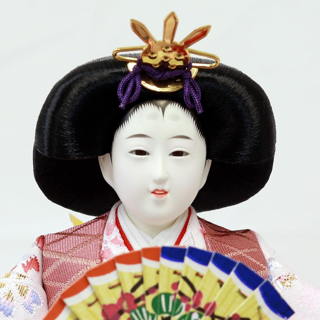 Hina Doll Hina Doll Prince Case Decoration Hexagonal Case Decoration White Painted Panoramic Glass Case Cherry Blossom Back with LED Width 56 X Depth