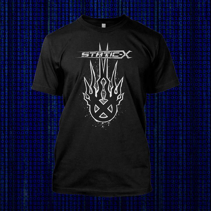 

NEW Static X Band Logo Band Heavy Cotton Black T Shirt S-5XL TT513 Unisex T-Shirt XXXL