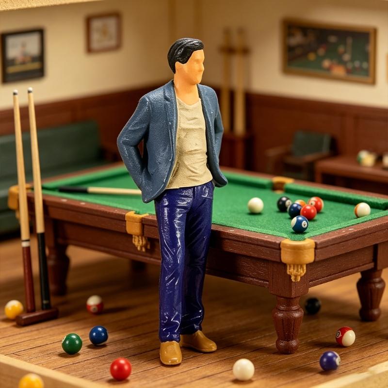 Miniature Billiard People Resin Figurine Sculpture Dioramas Model Great For Collectibles And Tabletop Display Decoration