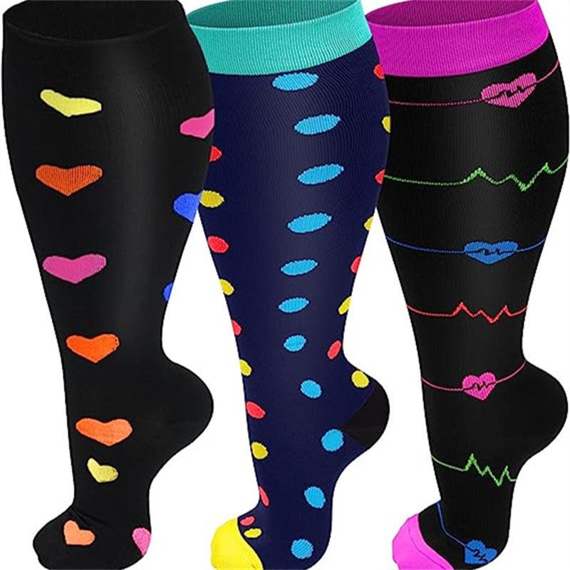 Plus Size Compression Socks Fat Large Leg Sports Socks Running Cycling Fat Calf Stockings Pressure Leg Fitness Varicose Veins