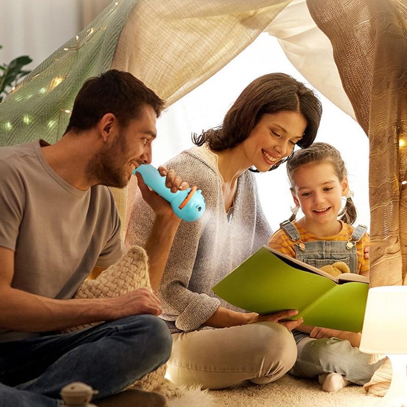 Animal Pattern Hand-held Projection Lamp - Early Education Children's Flashlight Parent-child Interactive Educational Toys