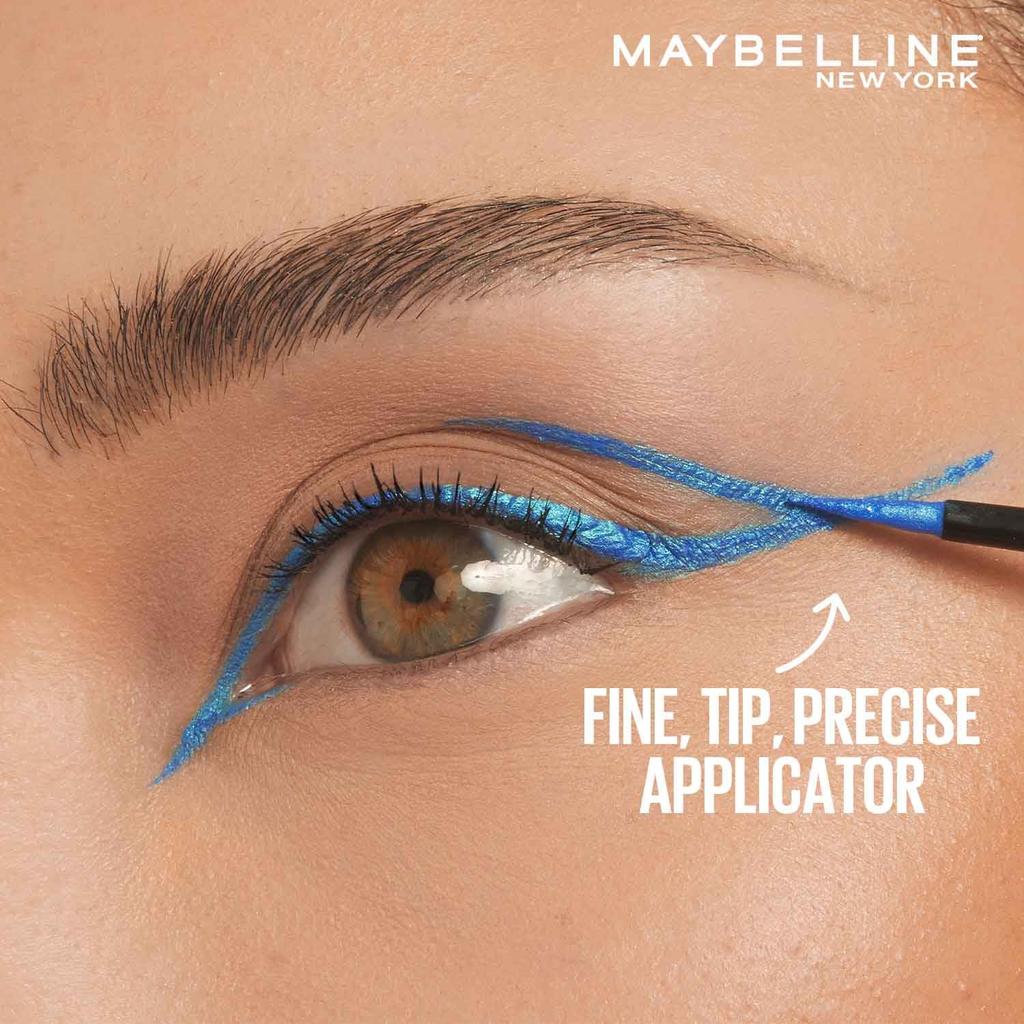 Maybelline New York Tattoo Play Metallic Silver Liquid Eyeliner Longwear Waterproof Bold Eye Makeup 2.1ml