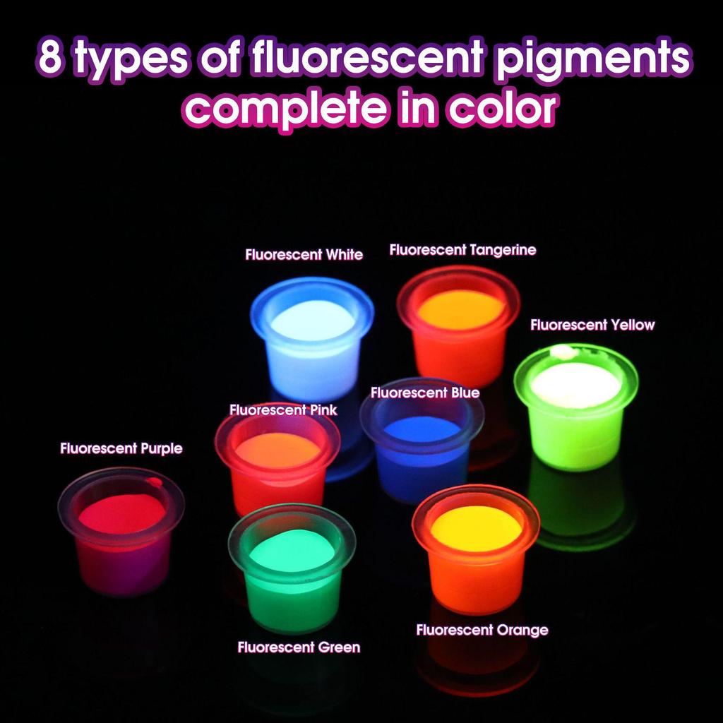 Fluorescent Tattoo Ink Eight-Color Set: Luminous Makeup Pigment for Tattoo Practice