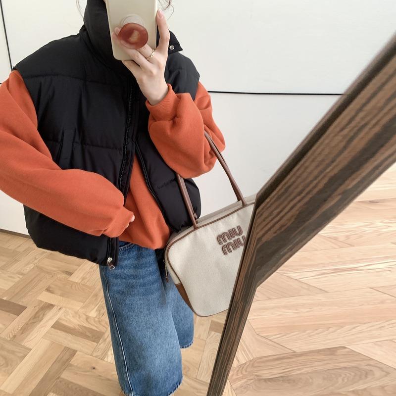 Höst och vinter ny väst dam kort modekappa lös väst huvförsedd väst jacka