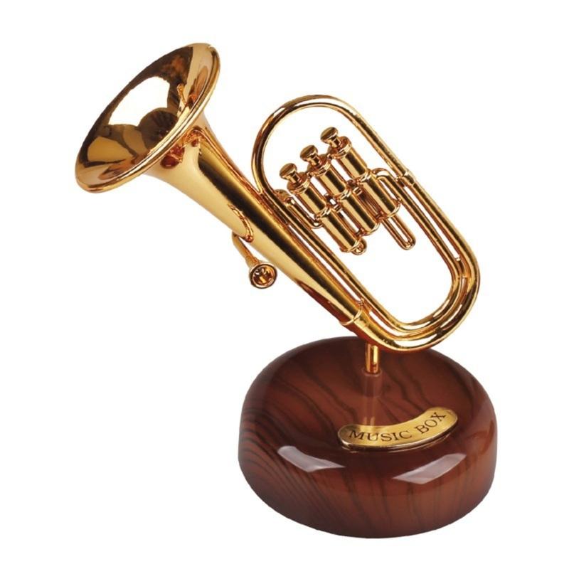 Mechanism Wind Up Musical Box Violin Music Box Miniature Musical Instrument Ornament Home Decors Creative Artware Gift