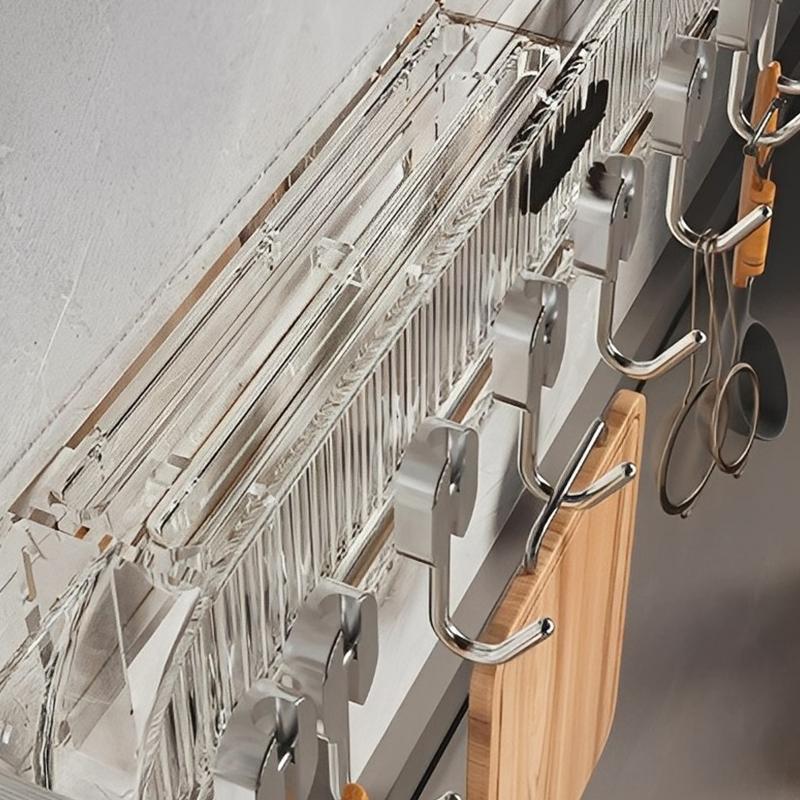 No-Drill Hook Knife Holder Kitchen Wall-Mounted Multi-Functional Spatula Holder And Knife Rack