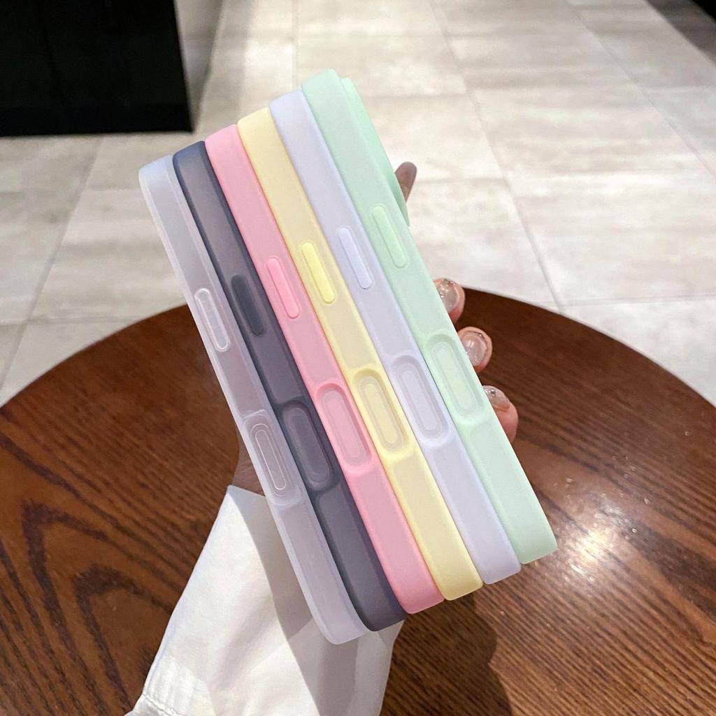Ice Transparent Liquid Silicone Case for Apple 17 Pro/16 Solid Color Minimalist iPhone 15 Pro/14/13, Thin Design for Men & Women
