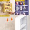 Mellbo Figure Collection Display or Transparent Colorful Easy Opening and 30cm x 30cm x Yellow Case, Box, Wall-Mounted Tabletop, Showcase-Style Door,