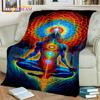Rainbow 7 Chakra Yoga Meditation Blanket,Flannel Throw Blanket for Home Bedroom Bed Sofa Picnic Office Hiking Leisure Nap Cover
