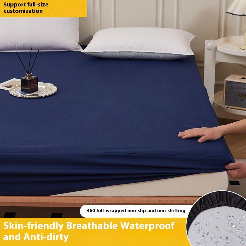 100% Waterproof Cotton Fitted Sheet with Elastic Bands Non Slip Adjustable Mattress Covers for Single Double King Queen Bed,150/180/200cm