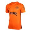 Pullover Comfortable Letter Short Sleeve Soccer Shirt Unisex Shirts Orange Black 894231-815