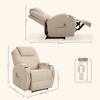 Luxury Reclining And Massage Armchair Electric Footrest Synthetic Leather Cream