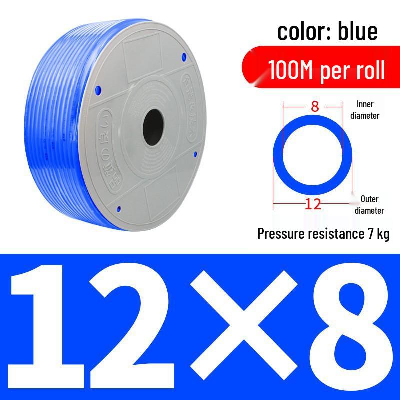 Pressure-Resistant Explosion-Proof PU Air Hose - Flexible, High-Pressure Air Pump Compressor Hose, Transparent Pneumatic, 6MM/12MM.