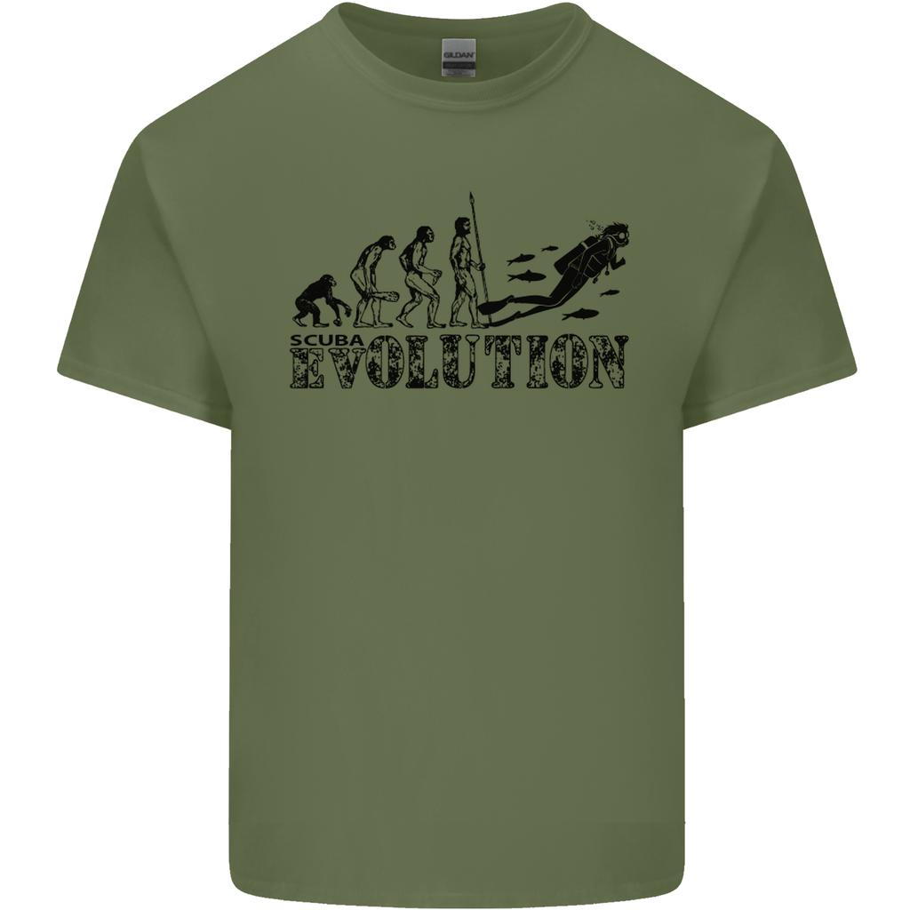 Evolution of a Scuba Diver Diving Funny Unisexs Light Cotton TShirt