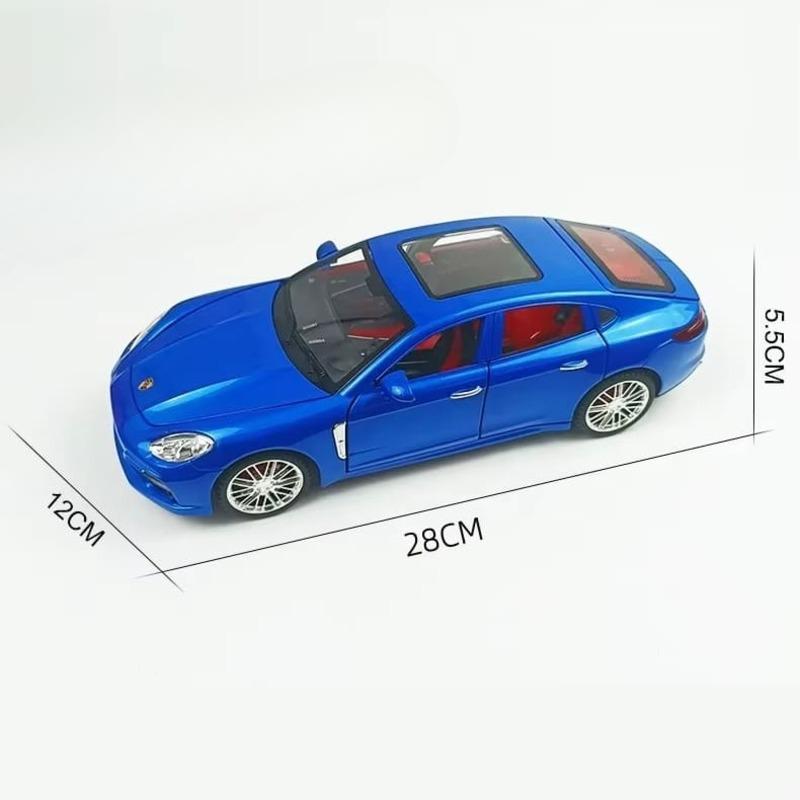 Nuevo 1:Porsche Panamera 18 - Coche de aleación fundido a presión, modelo de simulación con sonido y luz, coche de tracción trasera, juguete de colección para niños, regalo para niños