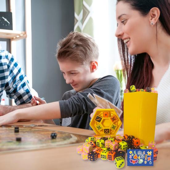 Fast-Paced Dice Rolling Game 2-6 Player Interactive Family Dice Board Game Parties Game Night Dice Game with Dumpster Dice Stickers