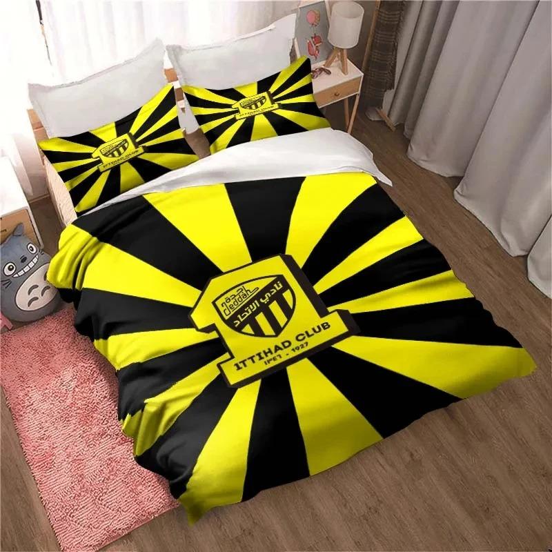 

Al-Ittihad Club Jeddah Комплект постельного белья для мальчиков и девочек, двуспальный, пододеяльник, наволочка, детская, взрослая, мода, домашний текстиль, текстиль 70x133cm 2pcs