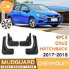 4Pcs Car Front Rear Mud Flap Mudguards Splash Guards For Chevrolet Cruze Hatchback 2017 - 2018