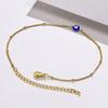 Stainless Steel Lucky Evil Eye Anklet Bracelet for Women, Blue Eye Beaded Chain Foot Anklets Summer Beach Lucky Amulet Gift