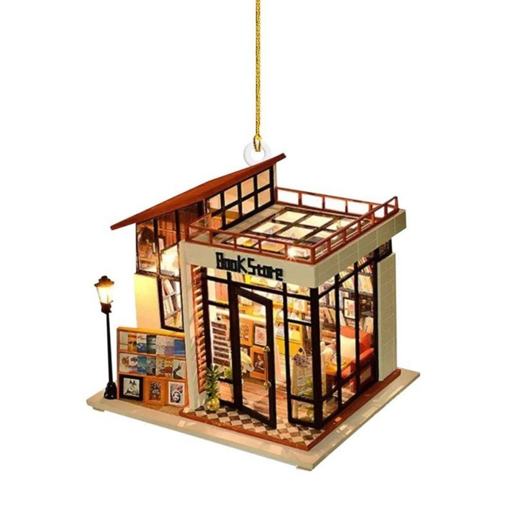 Acrylic Bookshelf Pendant 2D XMAS Decor Hanging New Christmas Tree Pendant  Noel