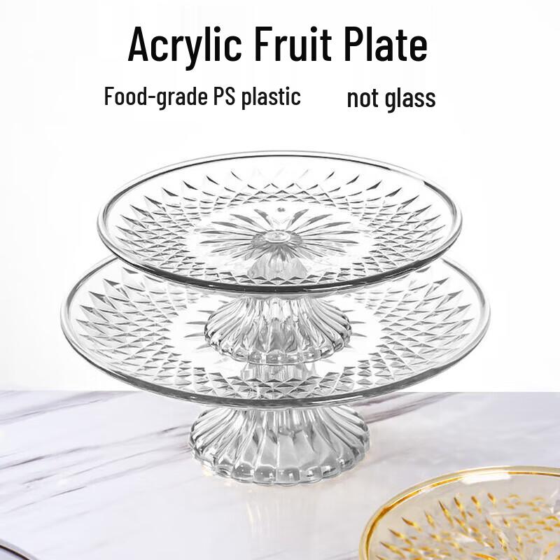 Huihuang Round Glass Fruit Plate with Base