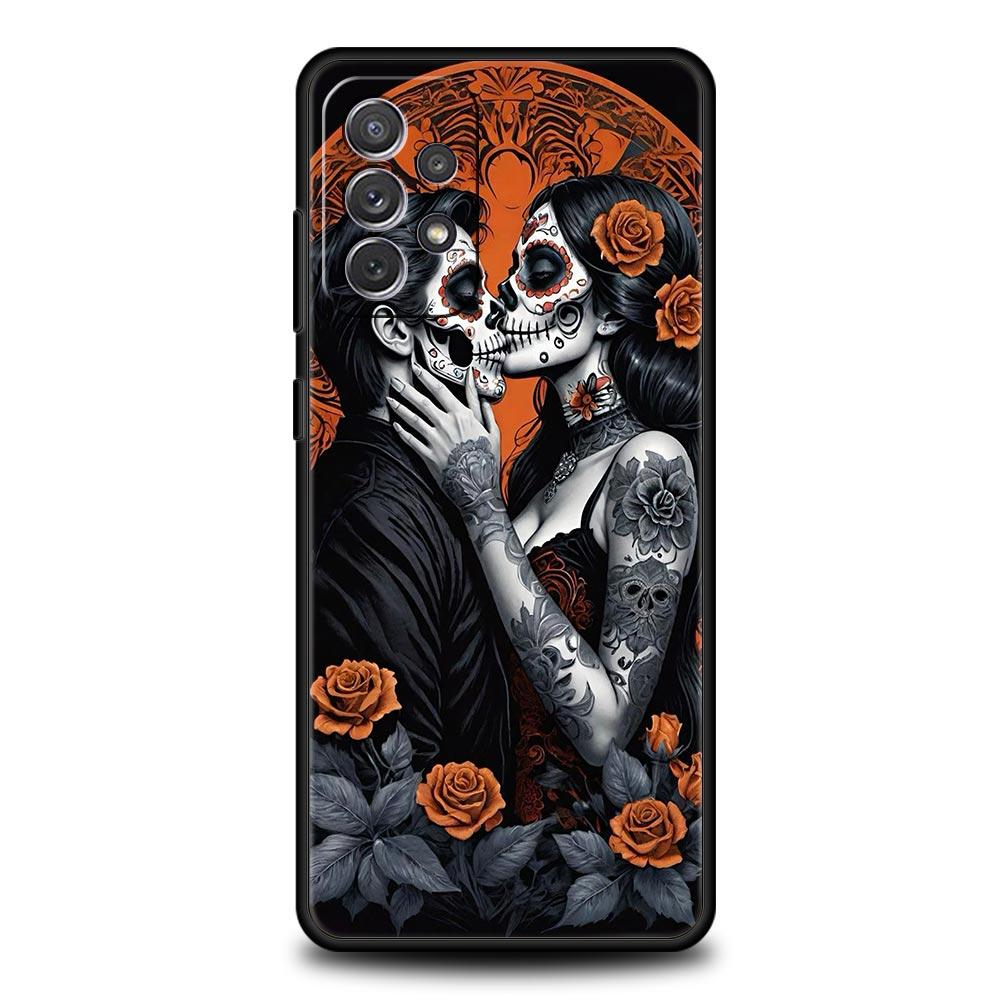 Love Skeleton Skull Phone Case For Samsung Galaxy A17 A07 A55 A35 A25 A15 A05s A33 5G A31 A23 A21s A13 A41 A73 A53 A51 A71 Cover
