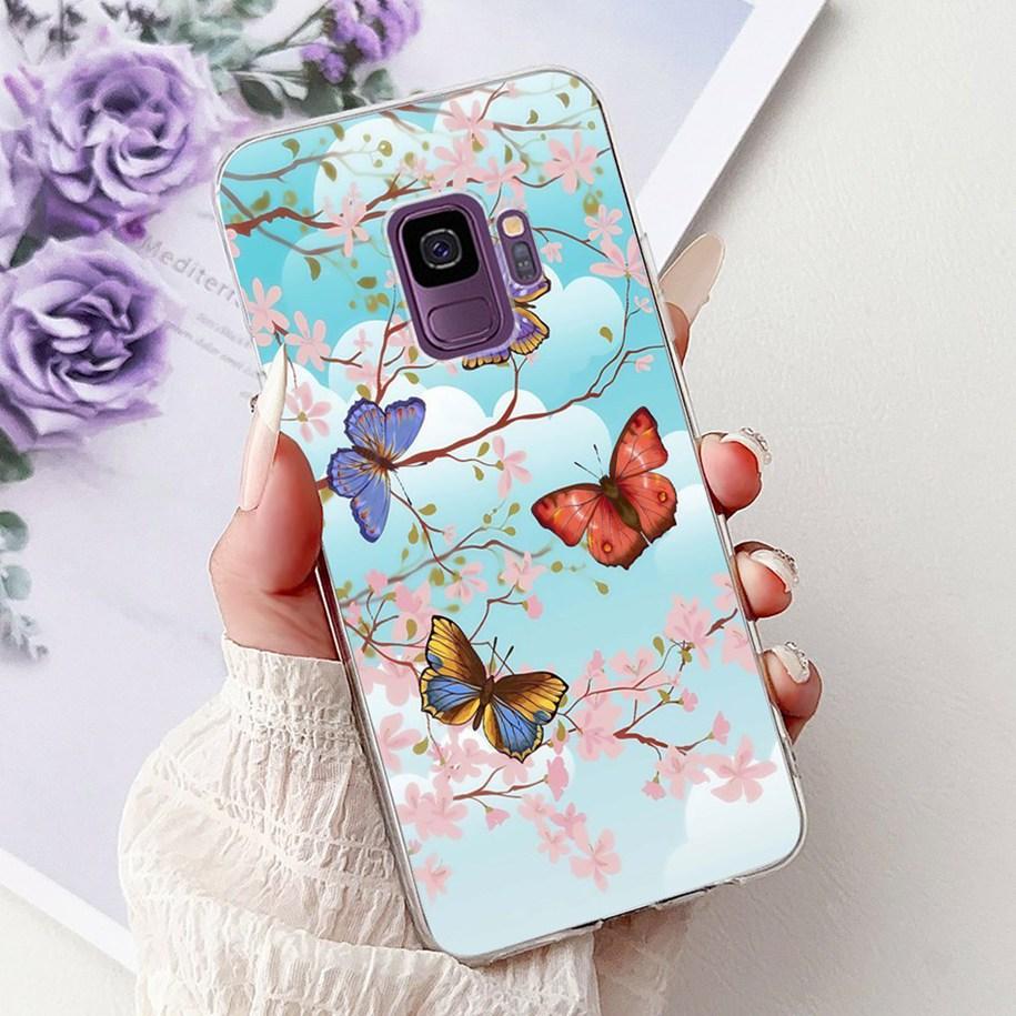 For Samsung Galaxy S9 Case SM-G960F Cover Fashion Flower Soft Slim Back Cover For Samsung S9 Plus S 9 GalaxyS9 S9+ SM-G965F Capa