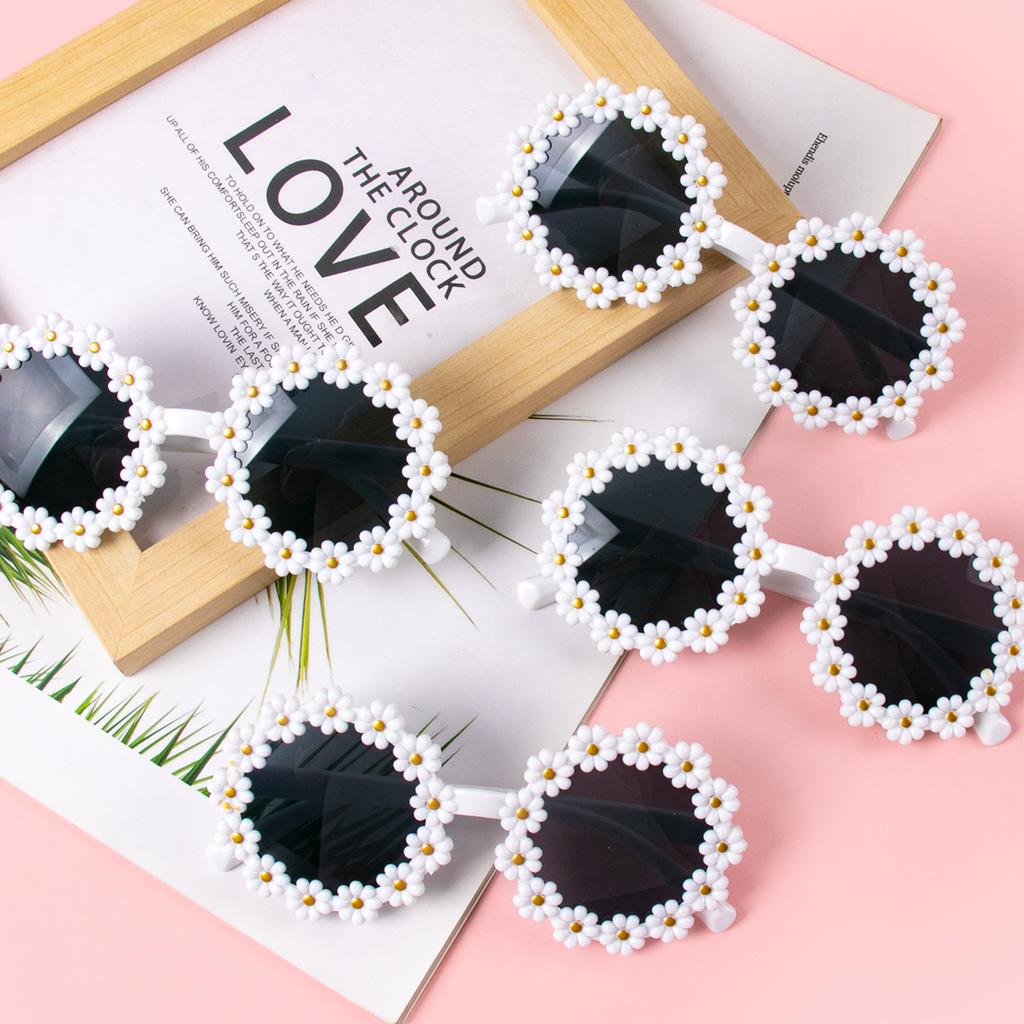 1pcs Kids Round Flower Sun Glasses Cute Daisy Flower Sunglasses Children Birthday Party Summer Outdoor Glasses for Girls Gift