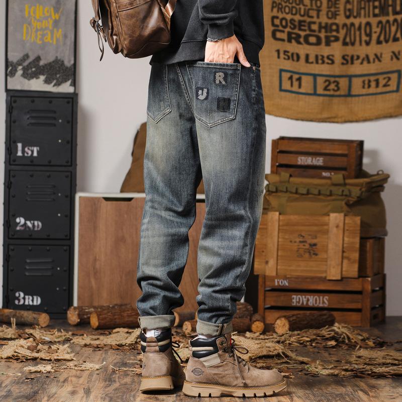Harem Jeans Men Autumn Cotton Elastic Harem Trousers Men Autumn American Big Cow Casual Pants Men Autumn