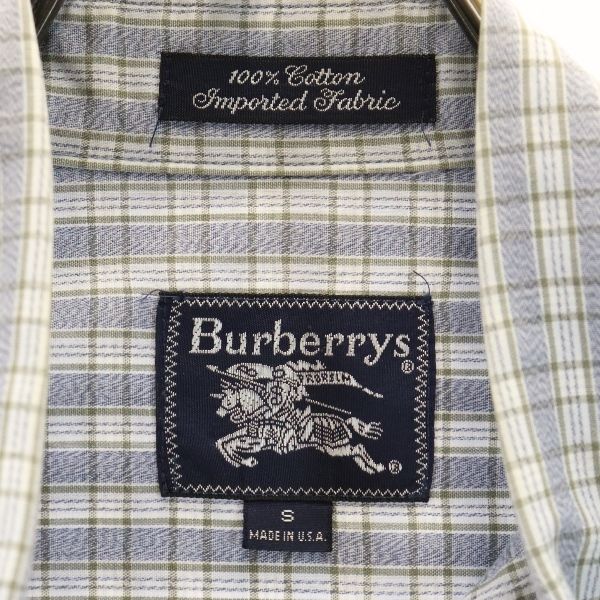 BURBERRY 80s Made in USA Vintage Check Pattern Short sleeve Button down shirt Men's Used