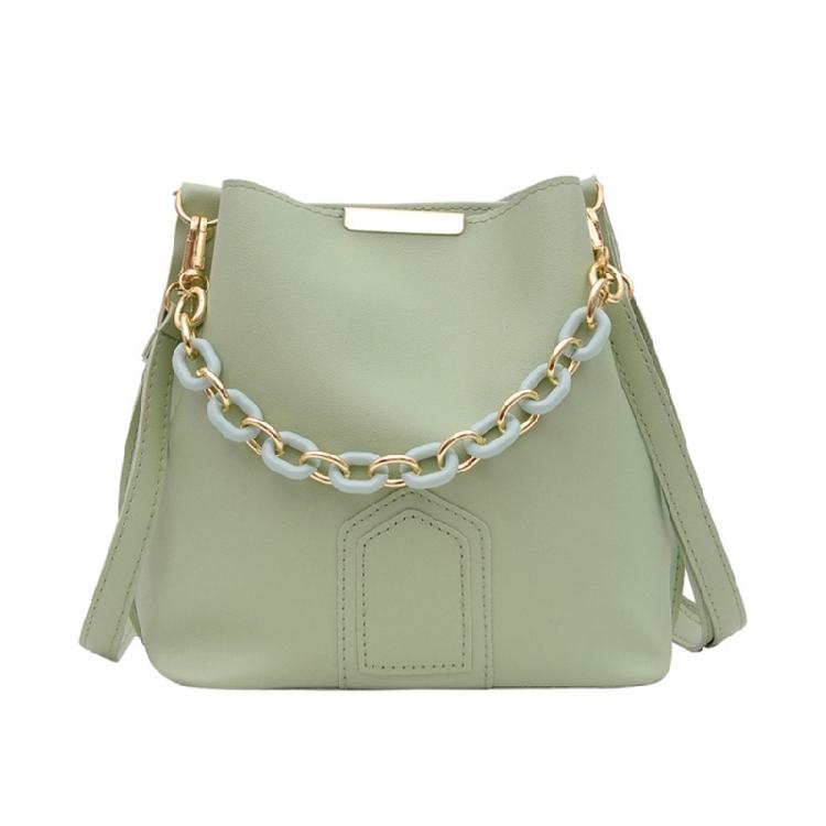 

Tote Bag Solid Color Bucket Bags Crossbody Bag Versatile Fashion Leather Handbag зелений
