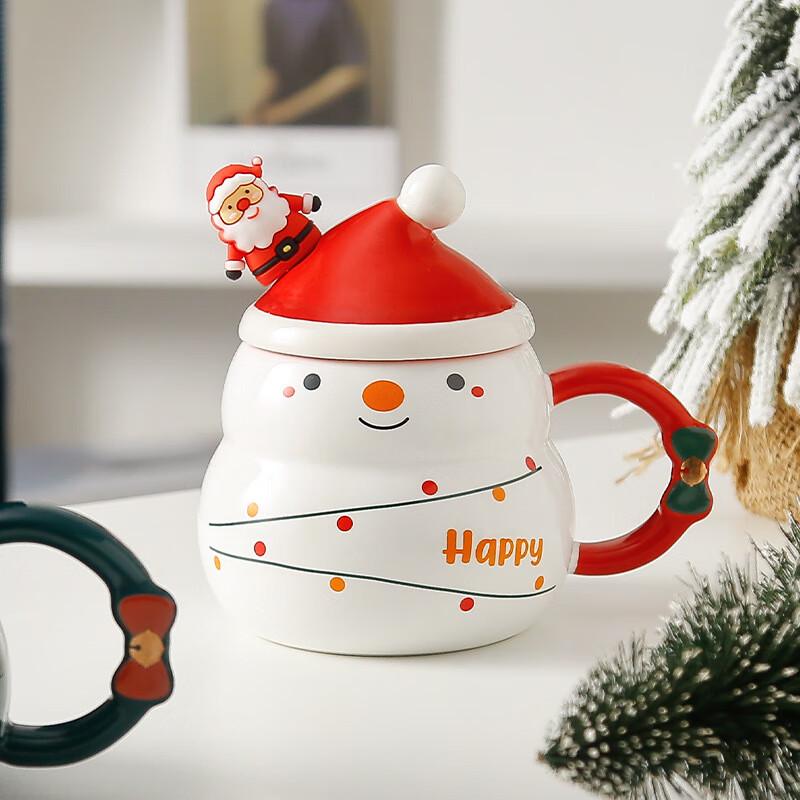 

Christmas Ceramic Mug with Snowman & Tree Design 480ml